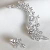 Stonefans Boucle d'oreille à clip asymétrique en cristal de zircon de luxe Boucles d'oreilles clous simples en strass Accessoires de bijoux de mariage