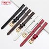 Genuine Leather Watch Bracelet Womens Fashion Watchband Wristwatches Mini Band 6mm 8mm 10mm 12mm Red White Color Small Strap