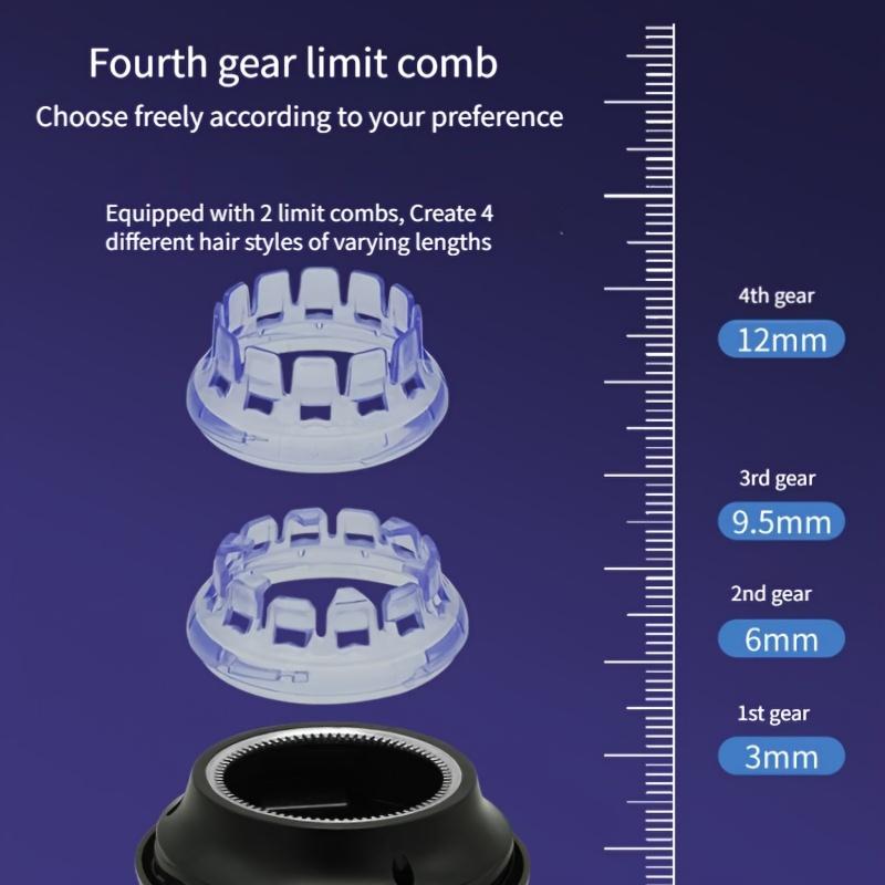 Elektrischer Haarschneider LED-Anzeige Wiederaufladbarer Kabelloser Haartrimmer 360 Grad Flexibler Schneidkopf Selbsthaarschnitt Kurzhaarschnitt Set