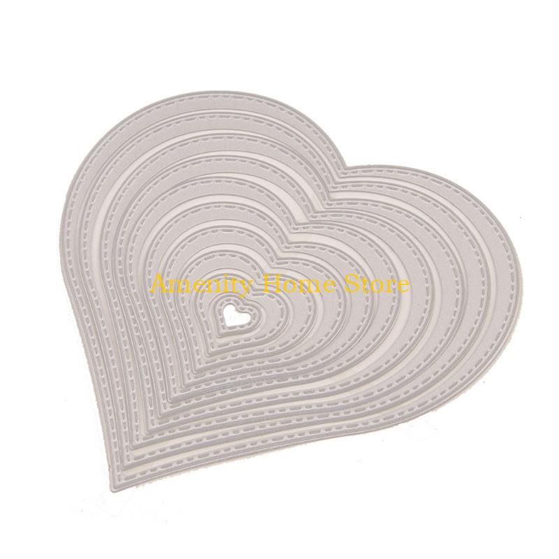 

F26C Heart Cutting Dies Stencil DIY Scrapbooking Embossing Album Paper Card Crafts M серебряный