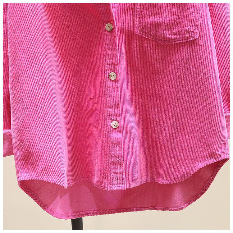 Women's Thickened Corduroy Long Sleeve Shirt - Autumn Winter Fashion, Korean Style Loose Casual Top