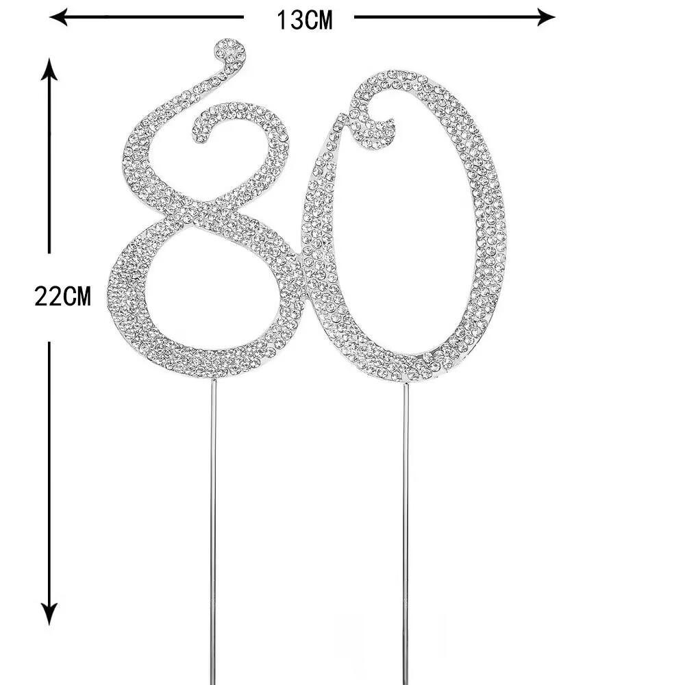 25 Cake Topper Glitzernde Kristall-Strasssteine Cake Topper Kuchen Dekoration für 25. Geburtstagsfeier oder oder 25. Hochzeitstag