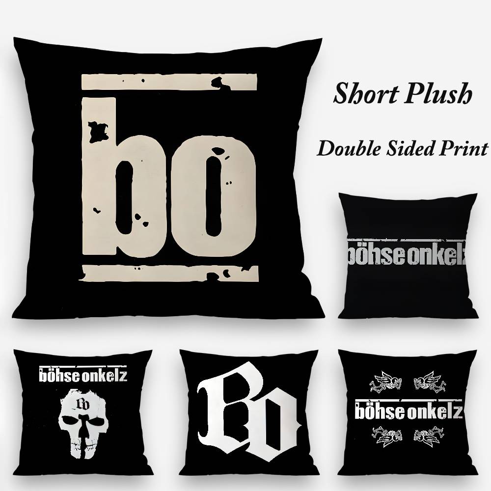 Hot B-Bohse O-OnkelzS Rock Pillow Case Soft Plush Fabric Double Sided Print Decorative Home Living Room Gift Cushion