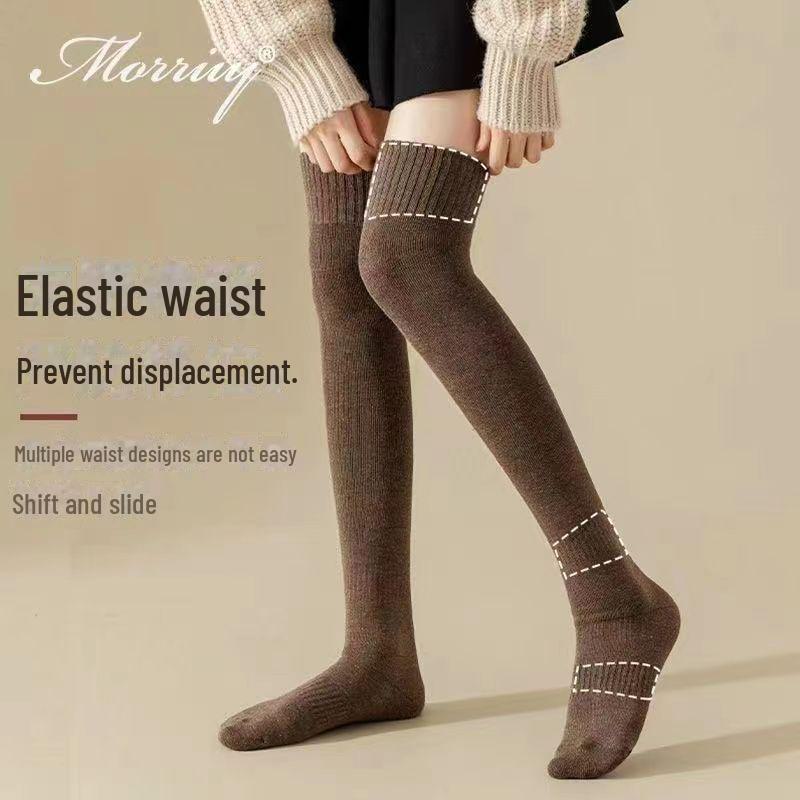 Damen Dicke Warme Kniehohe Frotteesocken - Einfarbig, Schweißabsorbierend, College-Stil