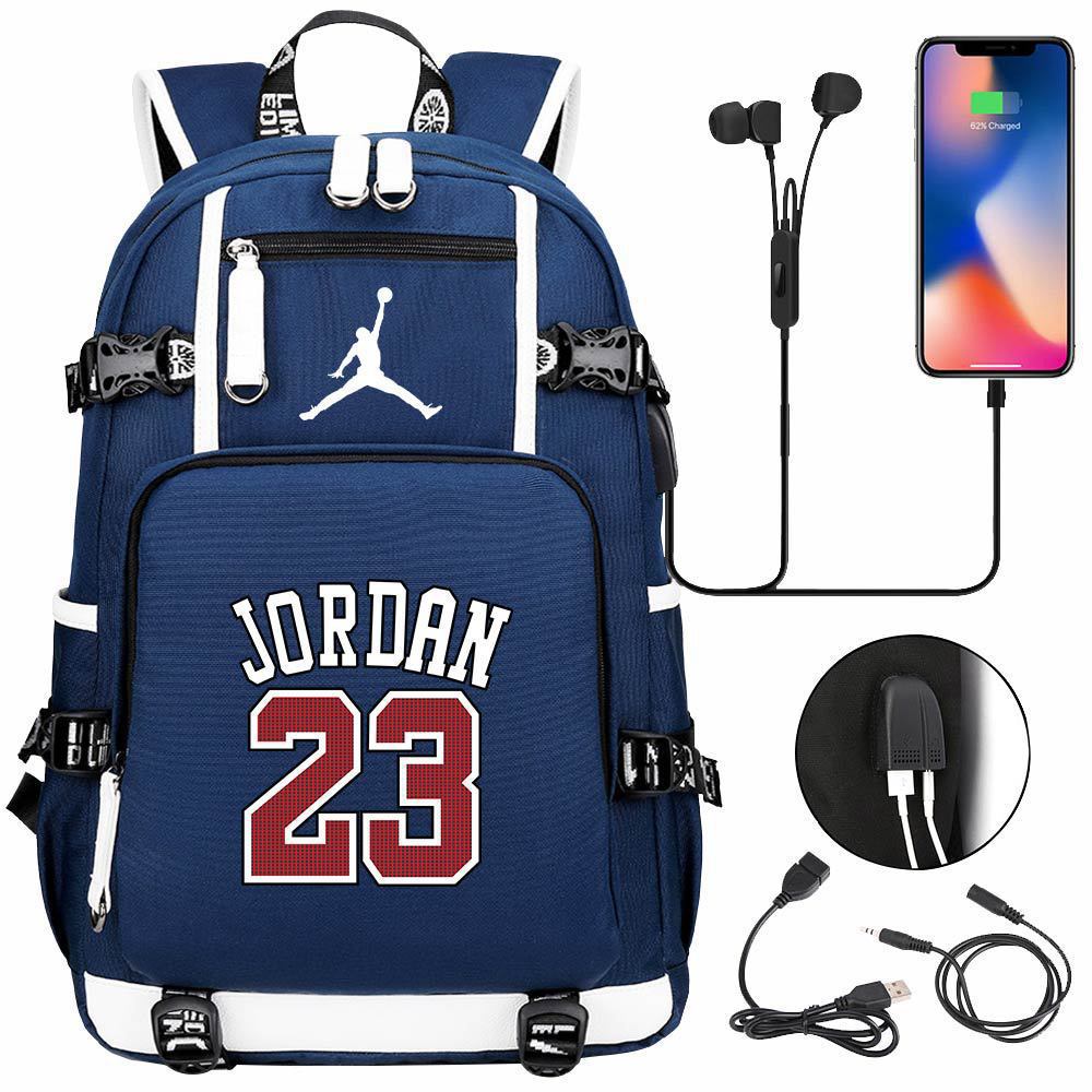 Large Capacity USB Charging Backpack for Teenage Students Boys Girls Casual Travel Basketball Collection Bookbag