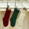 Fashion Cable Knit Christmas Stockings Solid Color Classic Hanging Gift Candy Stocking for Fireplace Xmas Tree