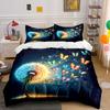 Butterfly Dandelion Art Decor Set Soft Comfortable Duvet Cover Bedding Set Included 1*Duvet Cover & 2*Pillowcases, Gift