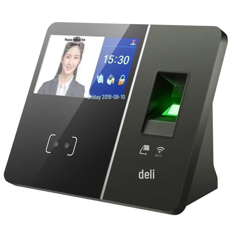 Deli 13750 Smart Time Clock with Face and Fingerprint Recognition