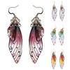 Colorful Butterflies Wing Shape Drop Earrings Women Simulation Rhinestone Dangle Hook Earrings Jewelry Accessory