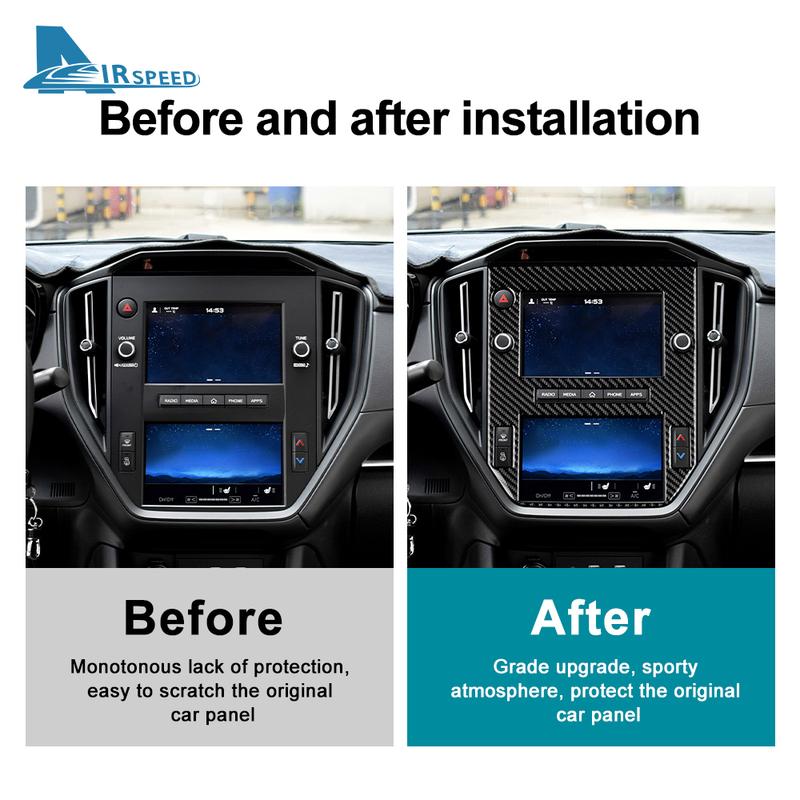 Real Soft Carbon Fiber For Subaru WRX/ WRX STI   2024 Car Central Navigation Frame Panel Sticker LHD Trim Accessories