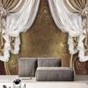 3D Murals Wallpaper Modern Creative Luxury European Gold Curtainc Photo Wall Painting Living Room Bedroom Background Wall Home Decor