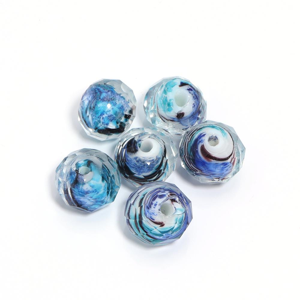 10pcs/lot Color Lampwork Abacus Beads Faceted Spacer Glass Bead for Beaded Jewelry Making Findings DIY Charms Bracelet Necklace