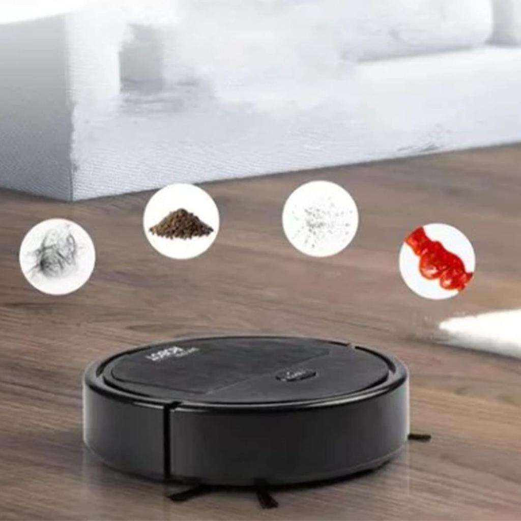 Robot Vacuum Cleaner, Powerful Suction Quiet Robotic Vacuum Cleaner Cleans Hard Floors to Low Pile Carpets Ideal for Pet Hair