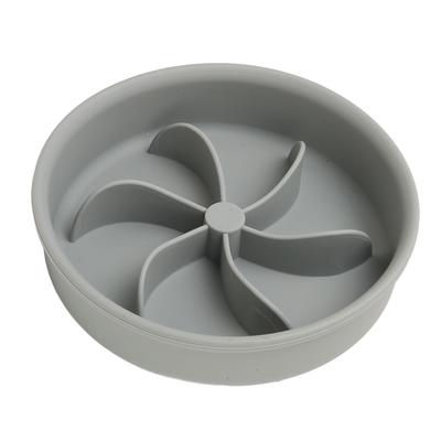 קערת האכלה איטית סיליקון מוגבה למניעת חנק עמוד בצורת עלי כותרת פינות מעוגלות כלב