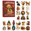 Feiertags-Hängeanhänger 2026 Labrador Adventskalender, 24 Tage 2D Flache Acryl-Hunde-Ornamente Weihnachtsbaum-Dekoration Countdown Sammlerstück