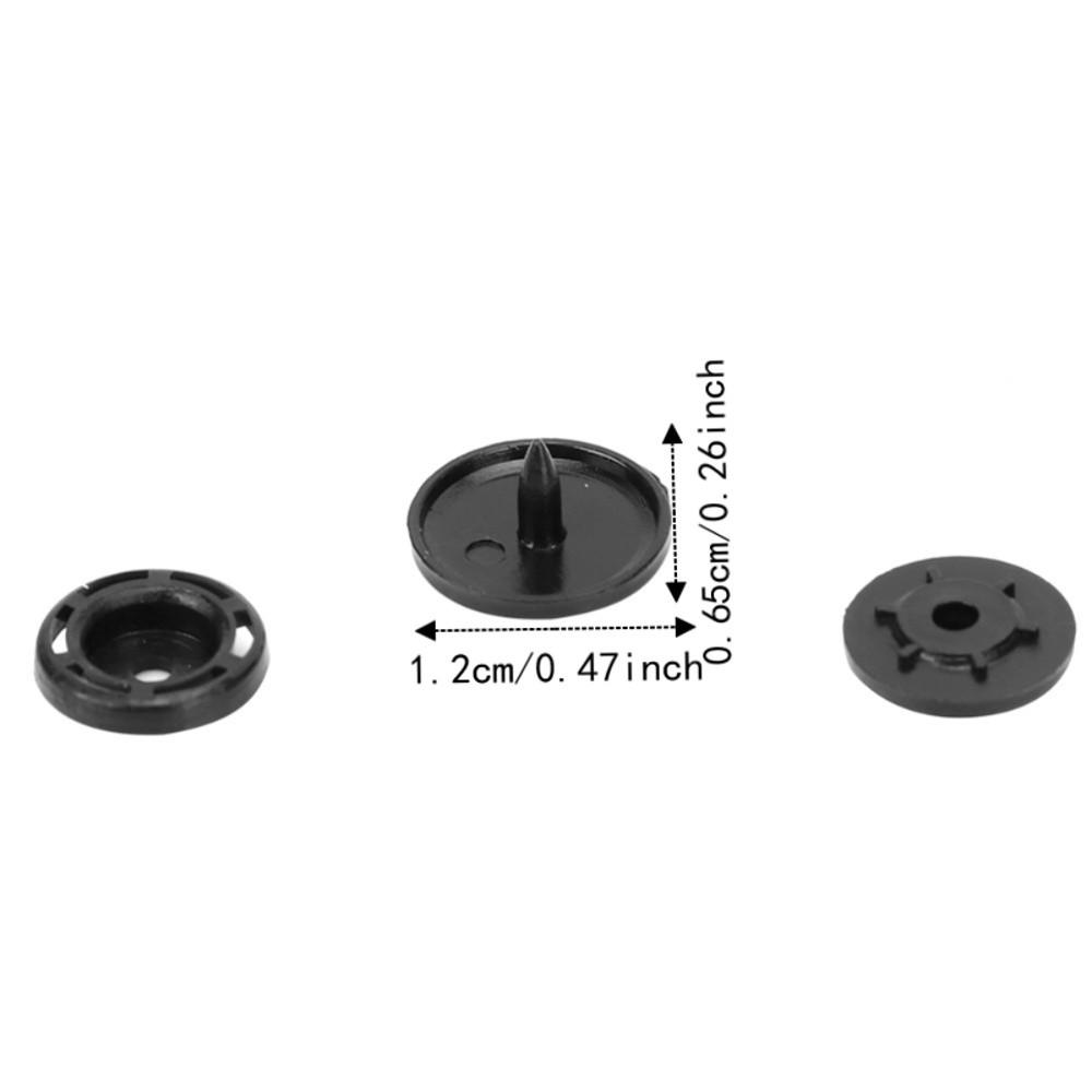 100sets Black White Resin Snap Buttons Punch Poppers Glossy Snap Button For Clothing Sewing