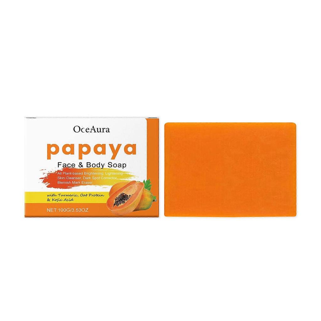 Offerta a tempo limitato!!Sapone da Bagno Oceaura Papaya Curcuma Pelle Liscia, Nutre la Pelle, Rilascia una Fragranza Fresca, Sapone per la Pulizia del Viso e del Corpo