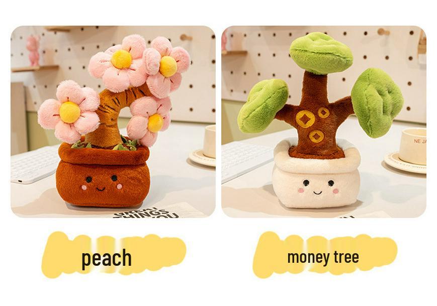 Simulated Potted Apple & Persimmon Tree Plush Ornament
