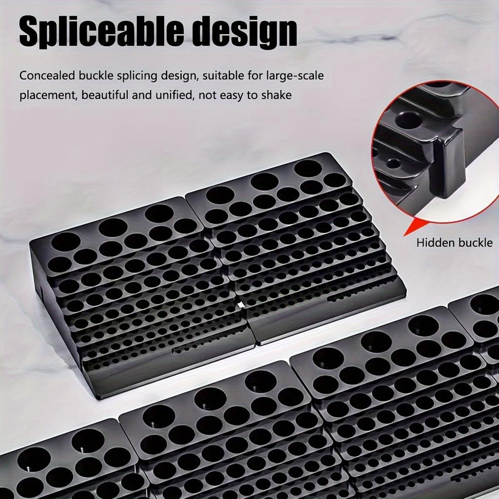 85 Hole Drill Bit Holder Storage Box Workbench Screwdriver Drill Bit Holder Storage Box Suitable for Home Workshop Factory Black