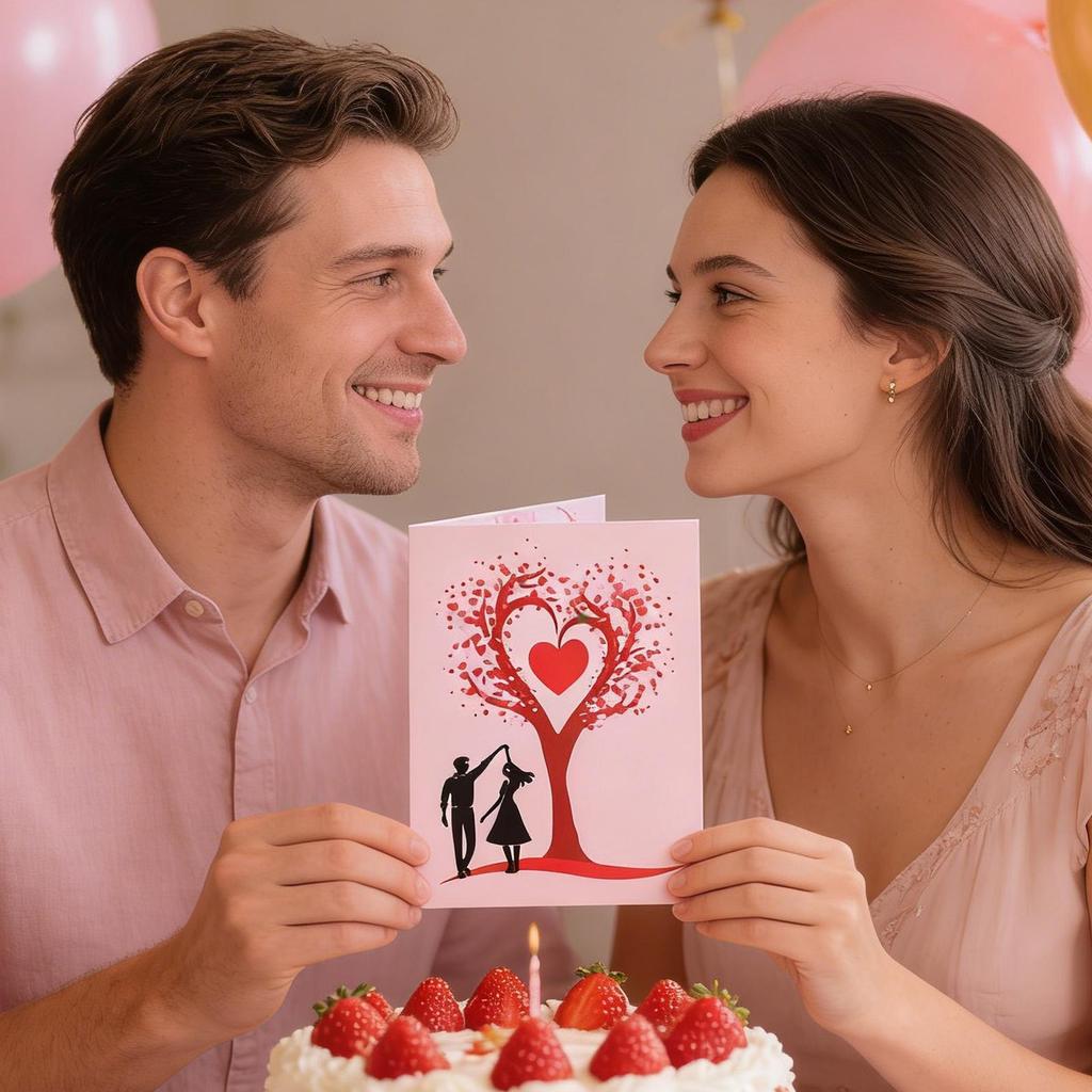 3D Heart Tree Greeting Card Elegant Wedding Blessing Stereo Love Postcard With Envelope Romantic Folding Wedding Invitation Card