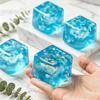 Clear Cube Squeeze Toy with Glitter Snowflake Anxiety Relief Stress Cube Sensory Toy Soft Stretchy Ice Cube Pinch Toy Party Favors