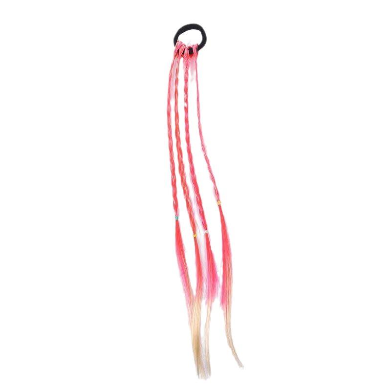 Buntes Perücken-Haargummi für Mädchen: Prinzessinnen-Zopf Gummiband, Niedliches Modisches Pferdeschwanz-Accessoire