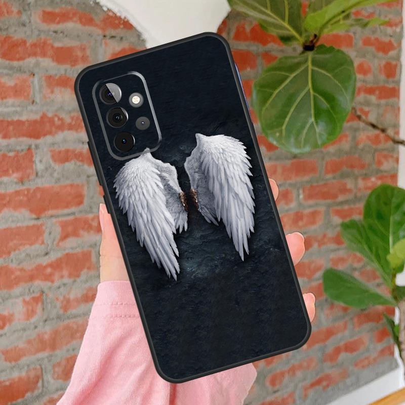 Angel Wings Heart Phone Case For Samsung Galaxy A54 A34 A14 A55 A35 A25 A15 A52 A32 A12 A51 A71 A13 A33 A53