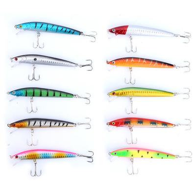 10 stk Fargerike Fiske Sluker 95mm Crankbaits Skarpe Kroker Agn Utstyr Fiske Tilbehør