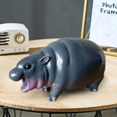 Hroch Ornament Pryskyřice Mini Hroch Figurka Stolní Hroch Socha pro Domov Kancelář Knihovna Stůl Dekor Dárek pro Milovníky Hrochů