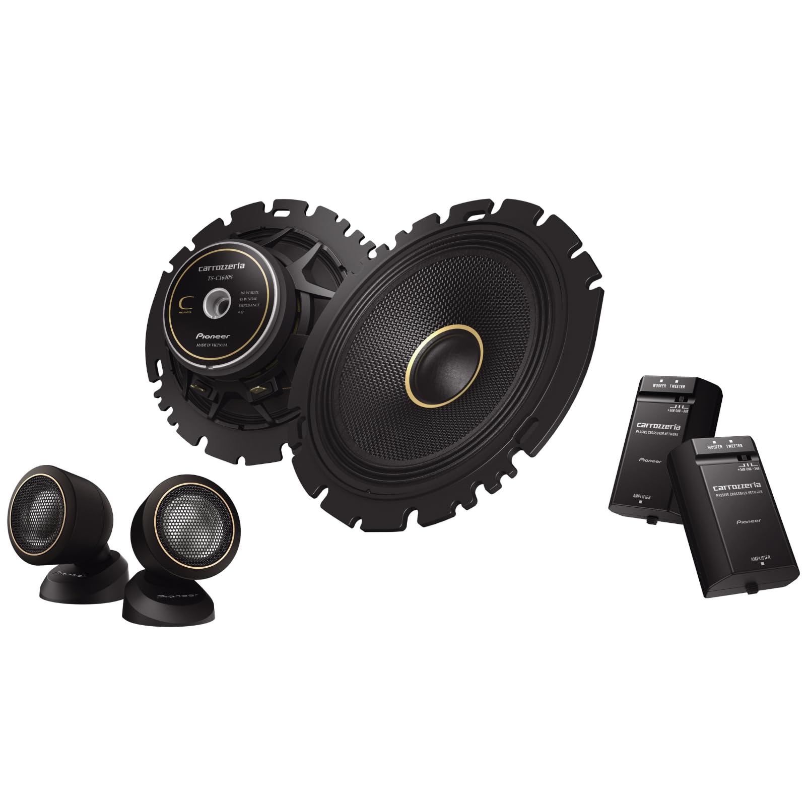 Pioneer Carrozzeria TS-C1640S 16cm Custom-Fit 2-Way Speakers High-Resolution Audio Compatible