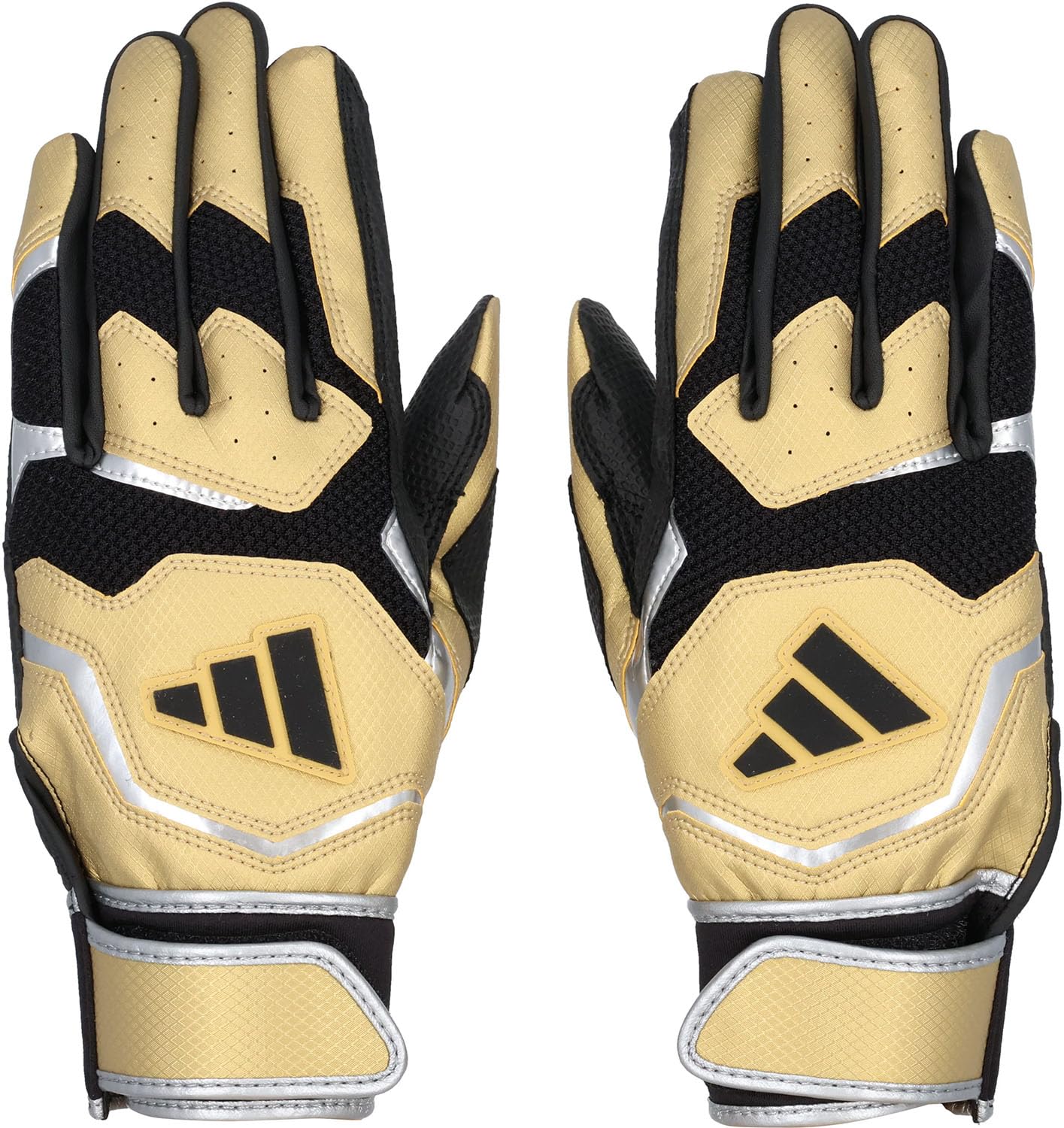 adidas Baseball Batting Size Gold and Black Size LBG404 Gloves, 41, Basic, (8219), O,