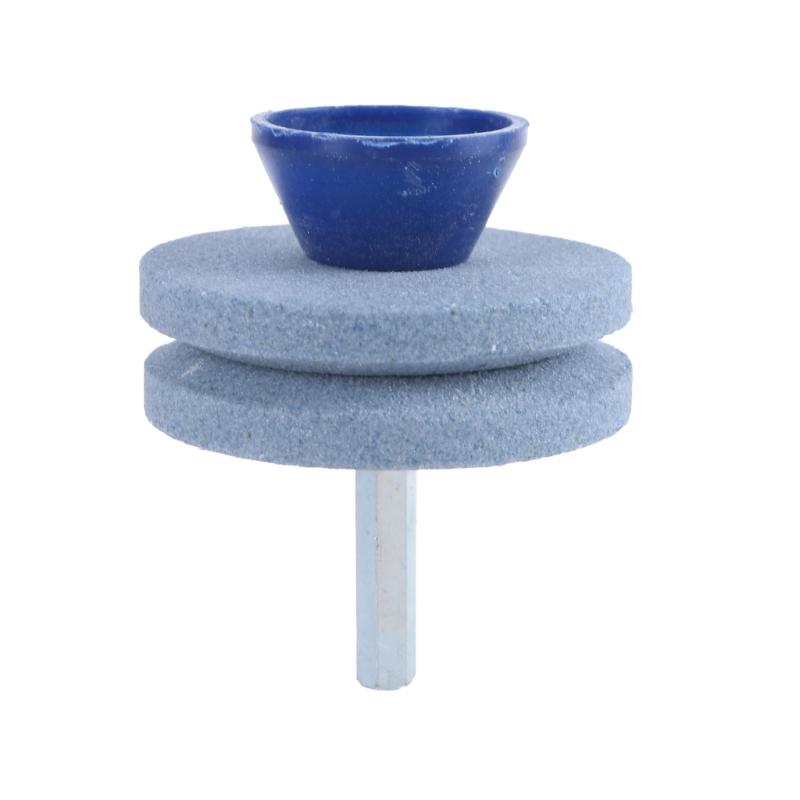 4Pcs Lawnmower Cutter Sharpener with Balancer For Drill With Easy Balance Test, Durability Corundum Constructions