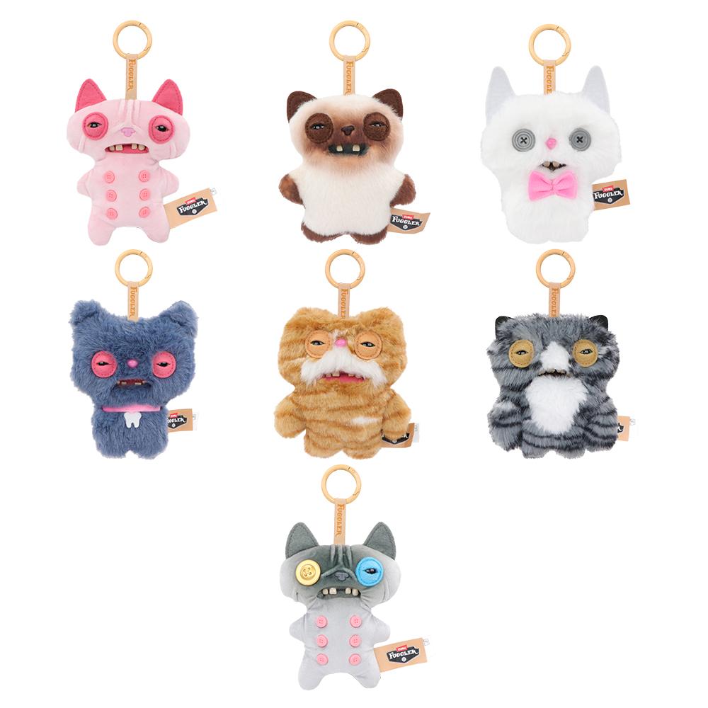 Original Fuggler FUGG ALLEY CATS Pendant Plush Toys Ugly Monster Blind Box Hairless Siamese Cat Orange Kitten Peluche Dolls Gift