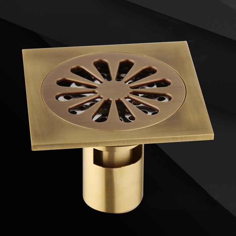 Scurgător de Duș Modern pentru Baie, 4 Inch, Anti-Miros, din Alamă, Pătrat, cu Certificare Watermark pentru Uz Exterior
