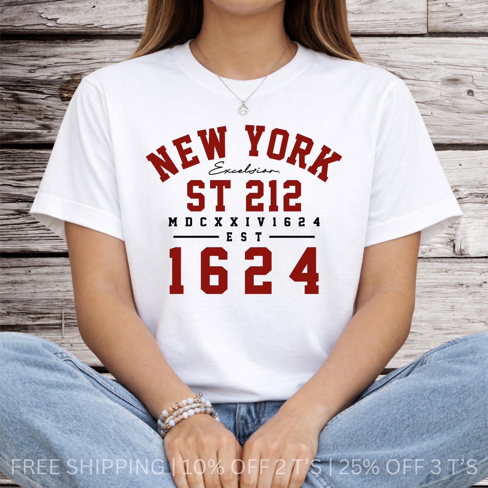 Graphic T-Shirt – New York 1624 Varsity Streetwear, Oversized Unisex Fit 3XL