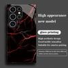 Rote Blitzmuster Glas Handyhülle geeignet für Samsung Galaxy S26 S25 S24 S23 S22 S20 FE/Ultra/Plus5G Anti-Drop Rückabdeckung