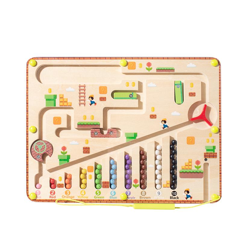 Early Childhood Education Puzzle Activity Board, Learning Educational Magnetic Color and Number Maze Counting Matching Toys