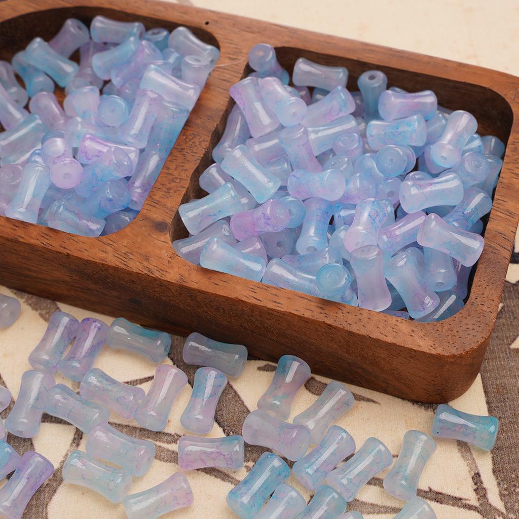 Glass Halo Staining Sprinkles Bamboo Beads Ancient Style Loose Beads Handmade Diy Hand Beaded Beads Accessories Glaze Imitation Jade Beads Materials
