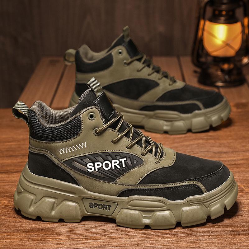 

Мужские высокие кроссовки, модные рабочие ботинки, весенние ботинки в стиле милитари, летние полусапоги в стиле ретро, британские короткие ботинки, мужские новые модели 2025 года 44