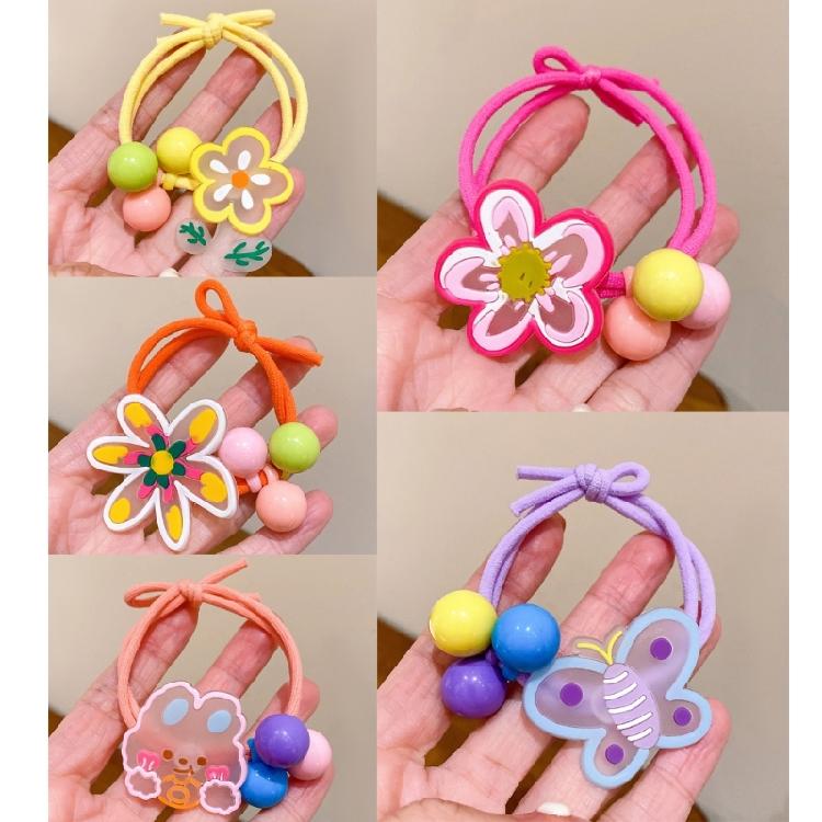 Süßes Blumen-Haarband-Set für Kinder Mädchen Schönes Haarseil Elastische Haargummis 5 Stück