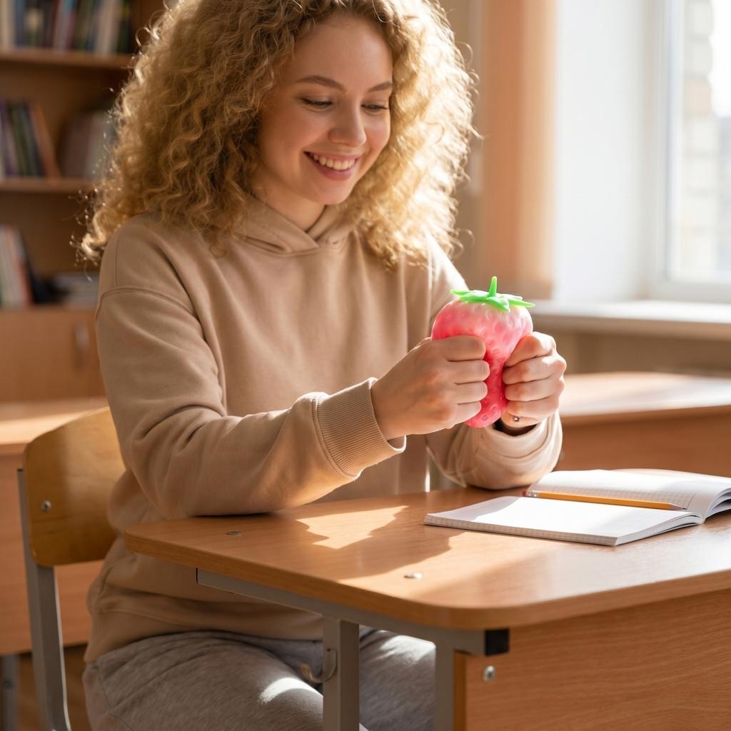 Light-sensitive Color-changing Giant Strawberry Squeezeable Toy, Creative Simulation Stress-relieving Children's Gift Toy