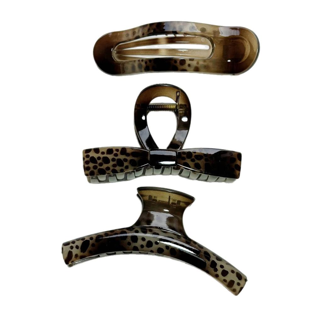 Korean Leopard Gradient Hair Claw Clip for Thick Hair