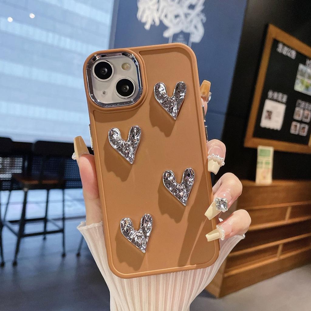 Metal Photo Frame Suitable for Apple 16PRO Mobile Phone Case 7P Silver Love IPhone 15 Soft All Inclusive Tpu Protection Case