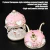 European Style Zinc Alloy Jewelry Organizers Featuring Rotating Carousel Design and Rhinestones Decors