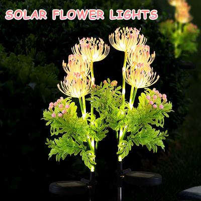 Solar Garden Flowers Lights Garden Decoration Yard Decor with Glowing Flowers & Stem Outdoor Lights Stake Lamp Lawn Lights