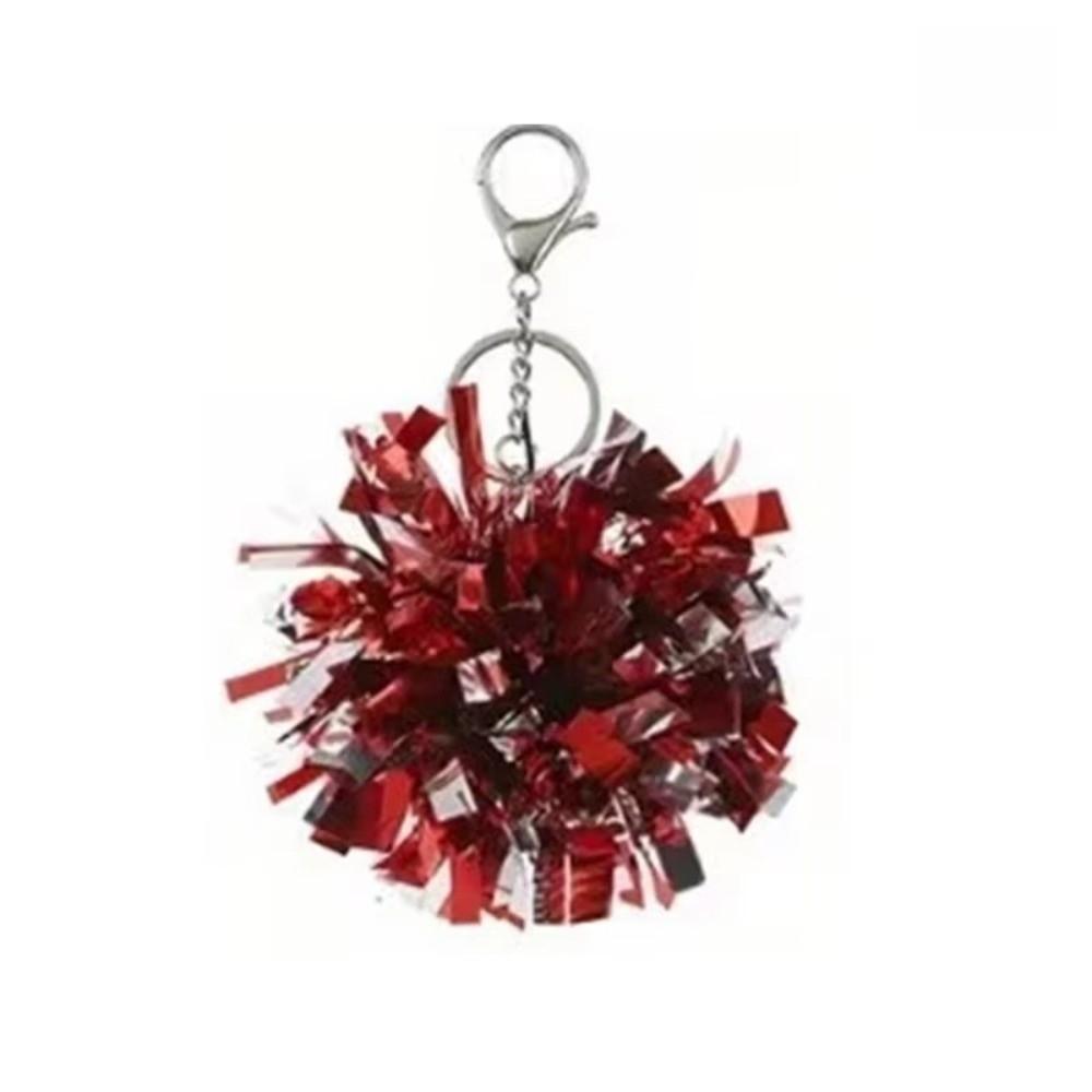 

Fashion Colorful Cheer Pom Pom Foil Ball Small Cheerleading Keyring Round Cheer Dance Accessories Keyring Charm
