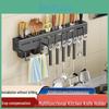 Steel Carbon Multifunctional Wallmounted Knife And Cutlery Storage Rack Punchfree Installation