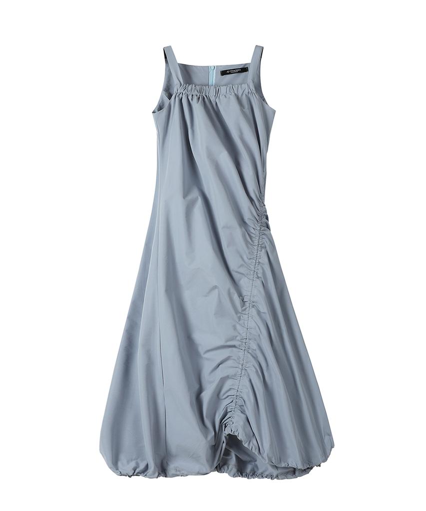 Urban Dress Shell Wrinkle Long Onepiece - 3Col