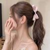 French Satin Bow Banana Clip Gentle Solid Color Vertical Clip Half Tie Hair Clip Simple Commuter Girl Hair Accessories