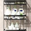 Over Toilet Storage Shelf Bathroom Storage Organizer With No Drill Adhesive Hook Metal Punch-Free Toilet Tank Organizer Rack